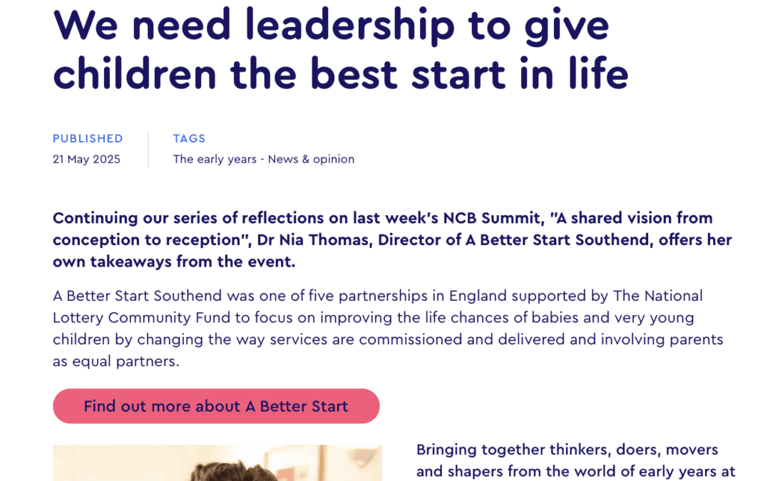 We need leadership to give children the best start in life
