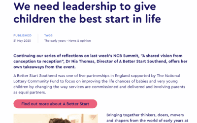 We need leadership to give children the best start in life
