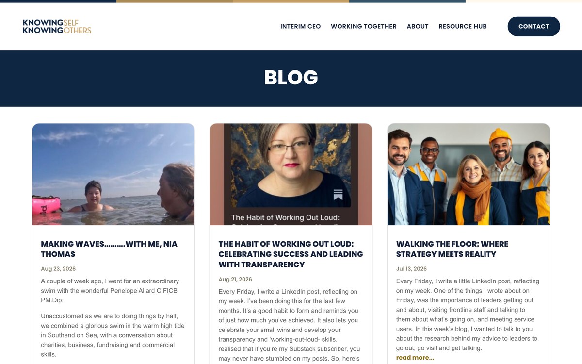 The Knowing Self Knowing Others blog page